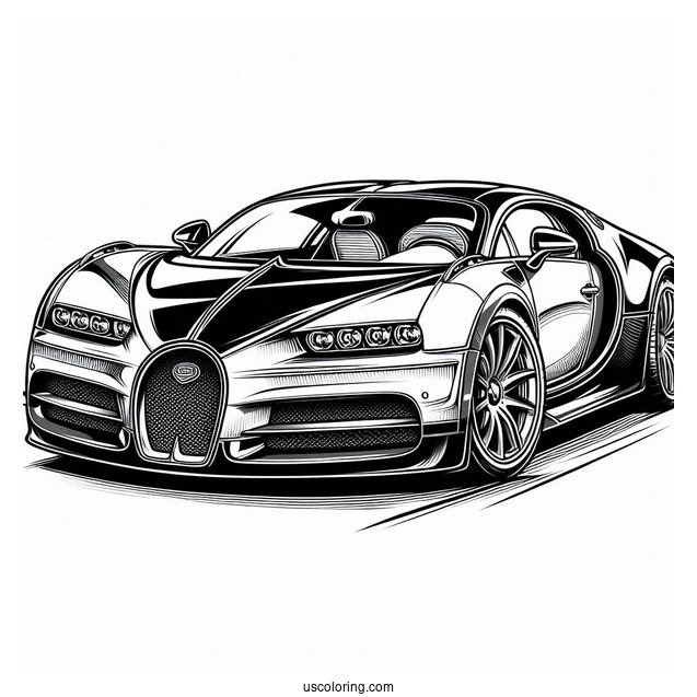 Realistic Bugatti Coloring Page Divo