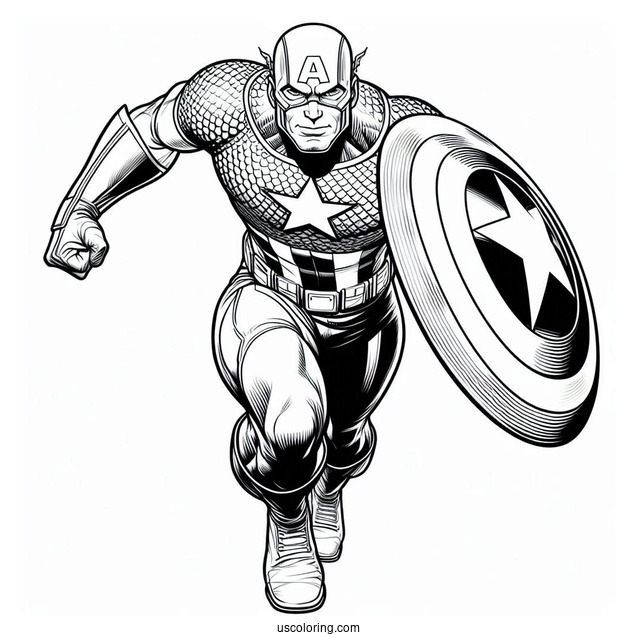 Realistic Captain America Coloring Sheet