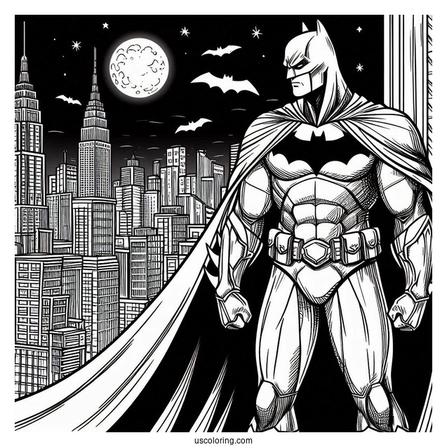 Dark Knight Batman Standing On Building