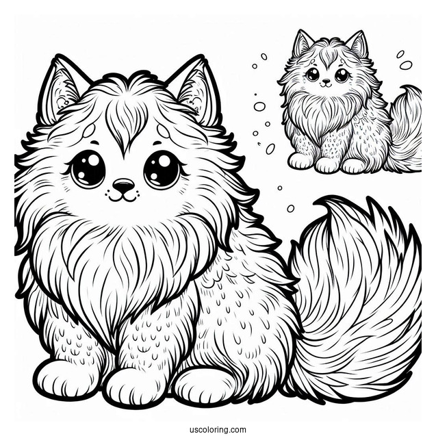 Coloring Page Of Furry Cat