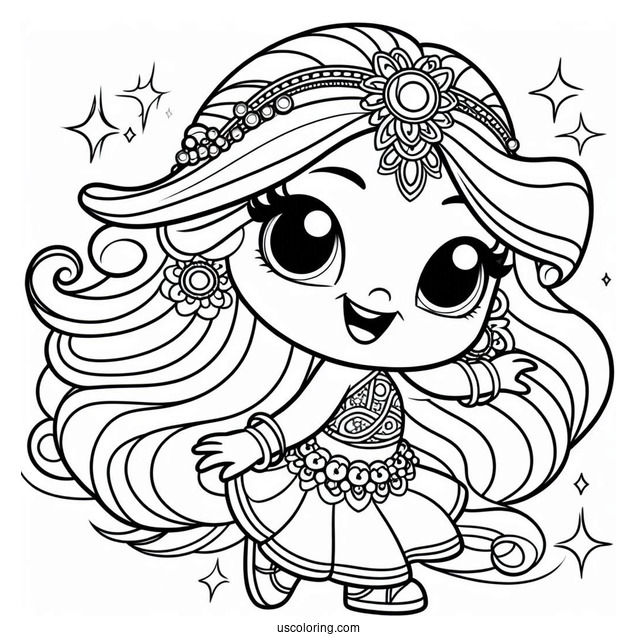 Shimmer And Shine Coloring Page Of Smiling And Dancing For Preschoolers