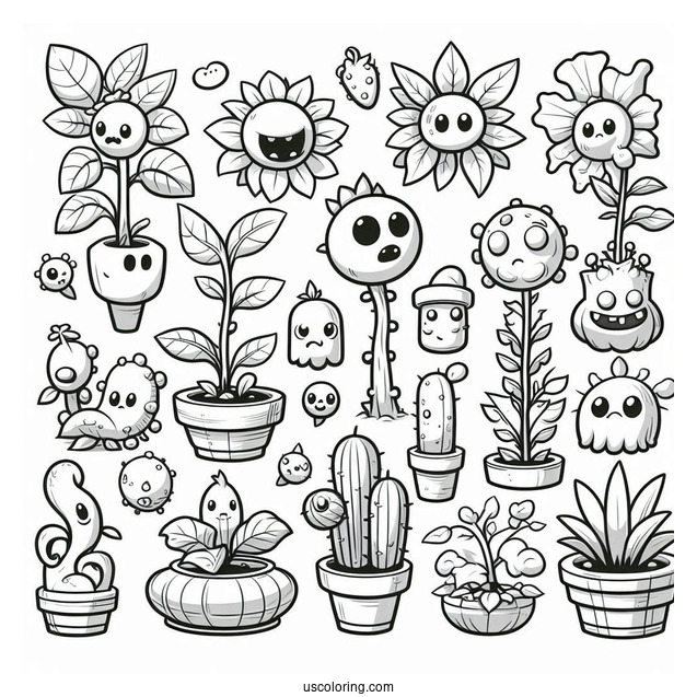 Various Plants From Plants Vs Zombies