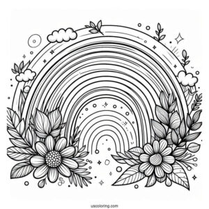 Realistic Looking Rainbow Coloring Page