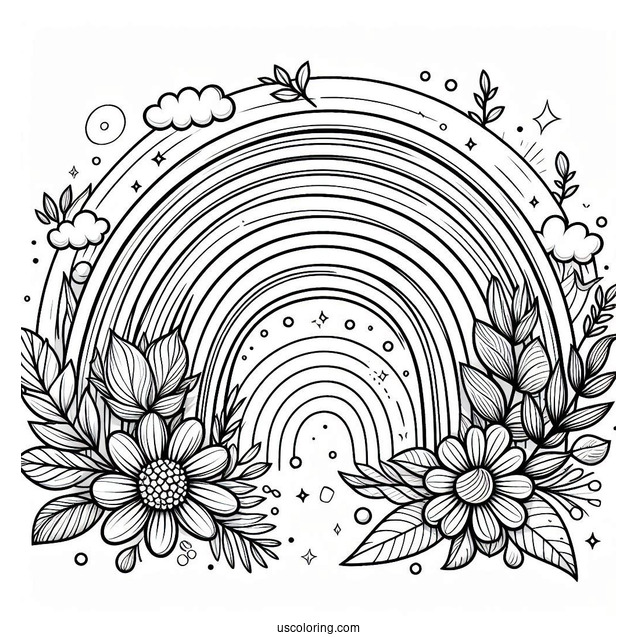 Realistic Looking Rainbow Coloring Page