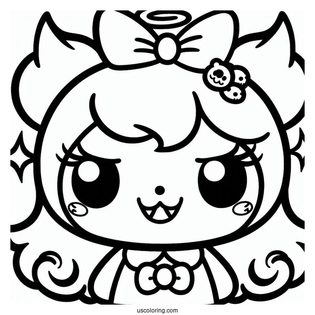 Sanrio Coloring Pages Of Kuromi With Evil Smile
