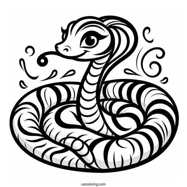 Jungle Book Coloring Page Of Kaa The Snake In A Coil