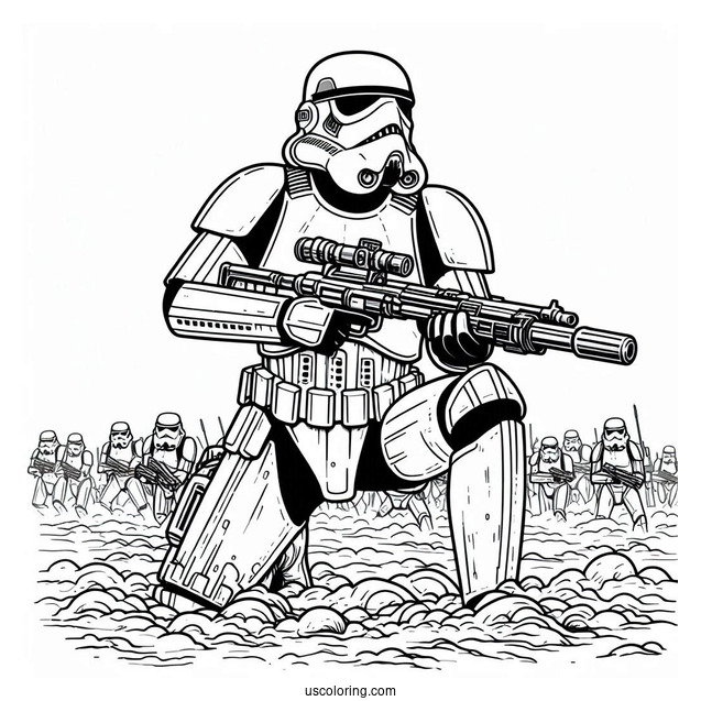 Stormtrooper Coloring Page In The Battlefield