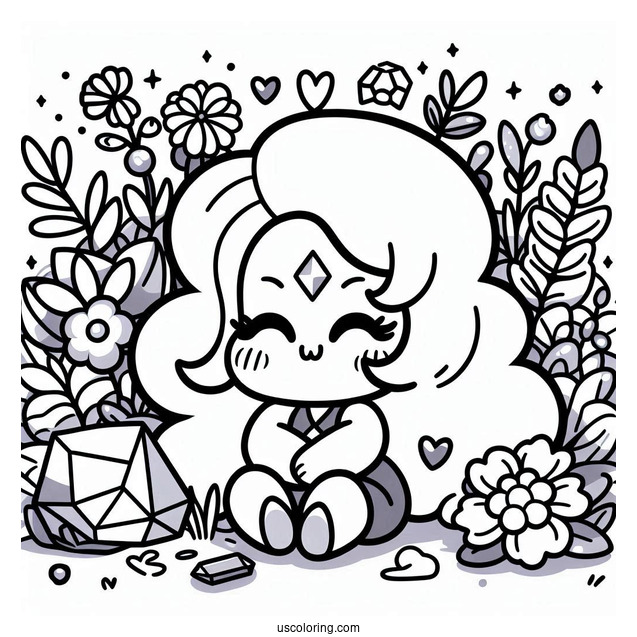 Kawaii Amethyst Steven Universe Coloring Page For Preschoolers
