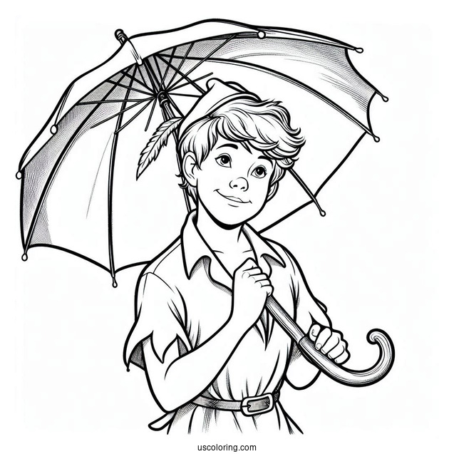 John Darling Holding Umbrella