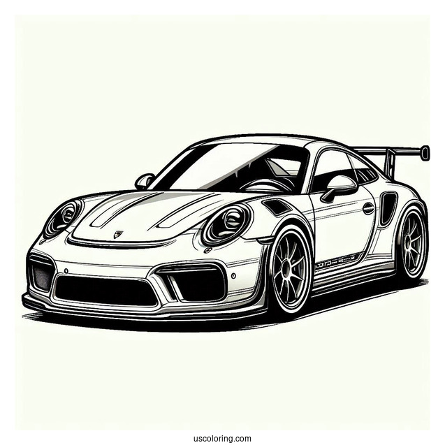 Simple Outline Of Solido Porsche Coloring Page