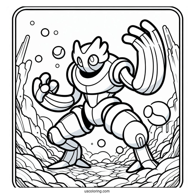 Machamp Seismic Toss Pokemon Card Coloring Page For Kids