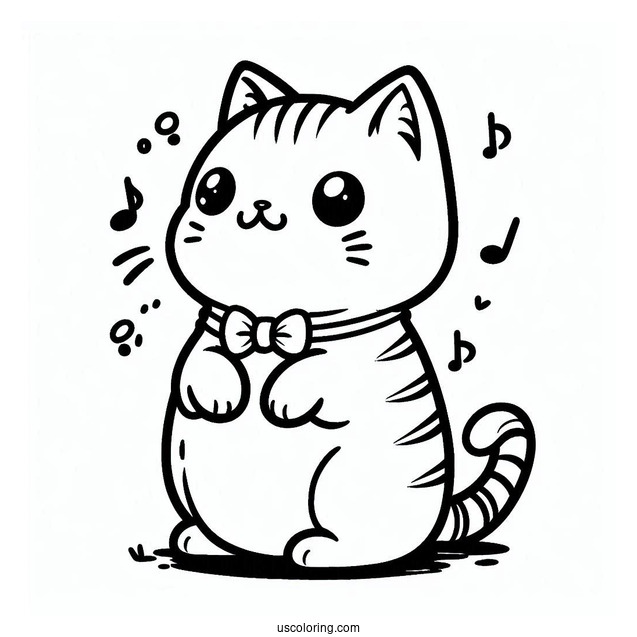 Cool Cat Dubbing Coloring Sheet