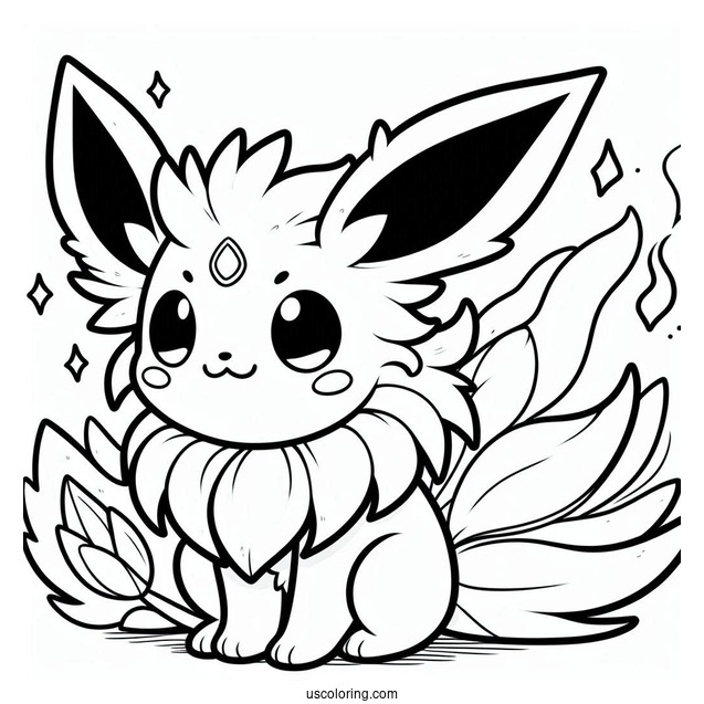 Kawaii Jolteon Coloring Page With Flareon And Vaporeon