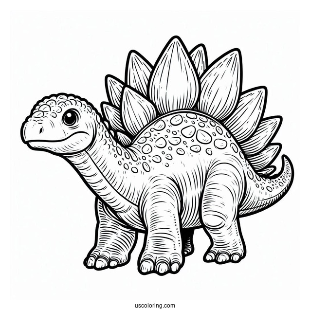 Large Stegosaurus Coloring Page Walking