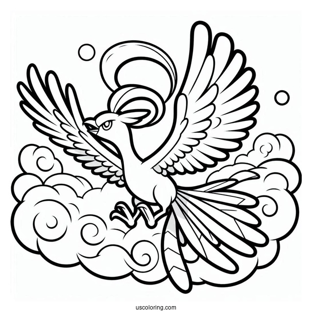 Ho-Oh Pokemon Soaring In The Sky