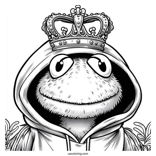 Muppets Coloring Page Of Pepe The King Prawn In A Hoodie