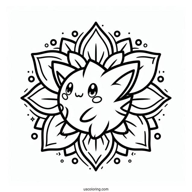 Togepi Flower Mandala Coloring Sheet