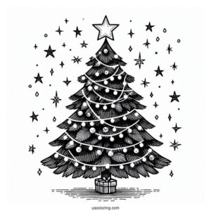 Christmas Tree With Large Star Light