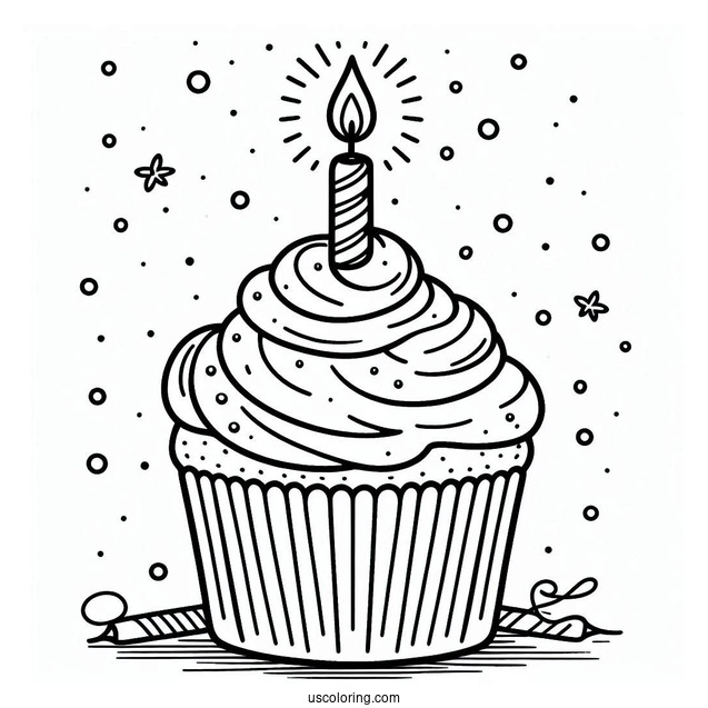 Birthday Cupcake With Candle