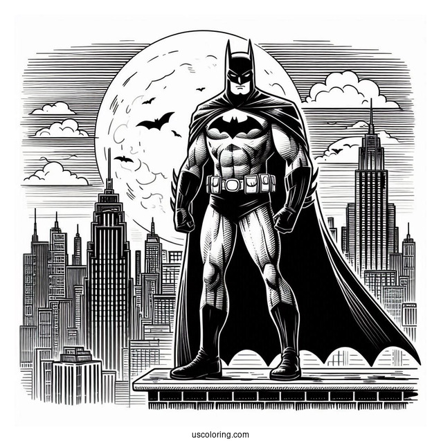 Dark Knight Batman Standing On Building