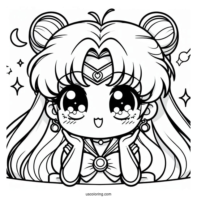 Coloring Sheet Of Kawaii Sailor Mercury
