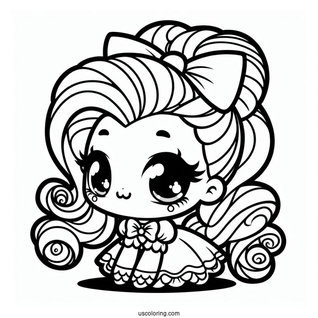 Cute Chibi Rarity Coloring Page For Preschoolers