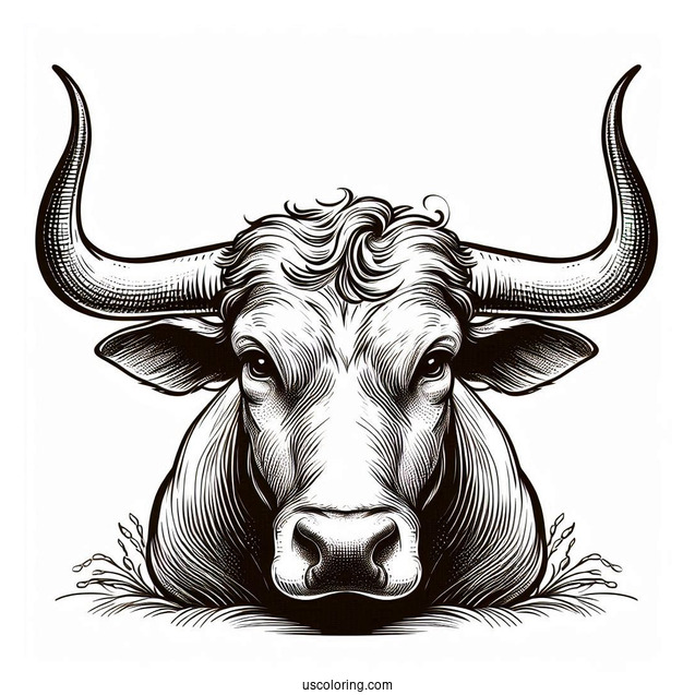 Simple Texas Longhorn Coloring Sheet
