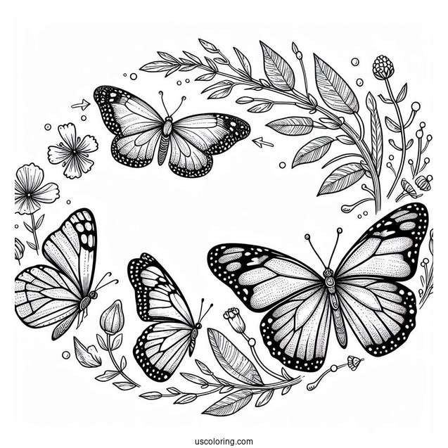 Comprehensive Butterfly Coloring Page Life Cycle