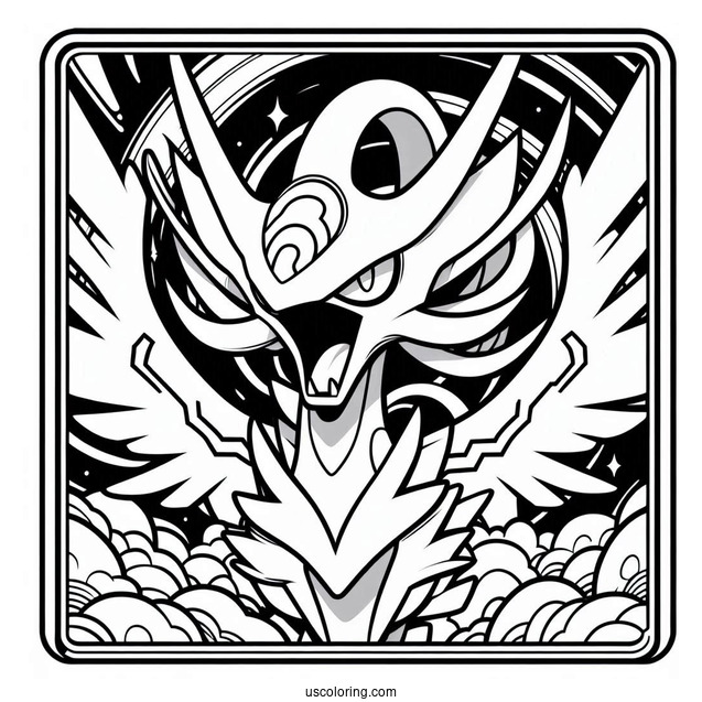 Reshiram Outrage Pokemon Card Coloring Page