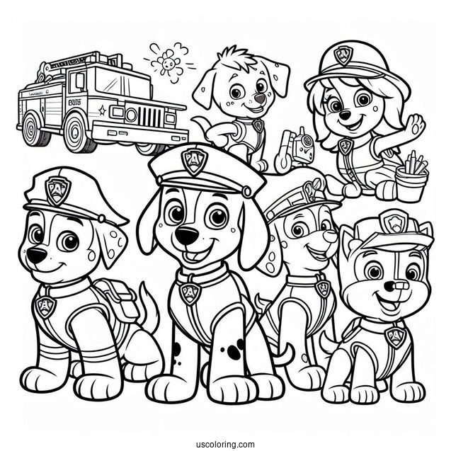 Coloring Page Of Main Paw Patrol Characters