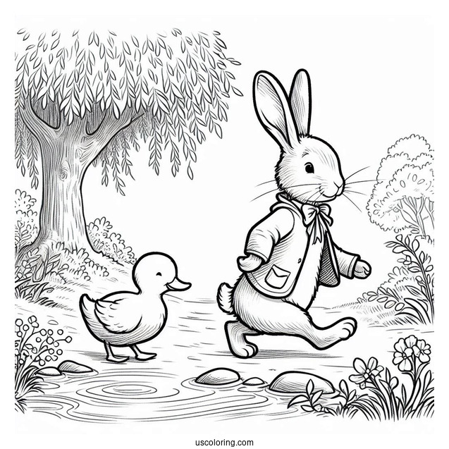 Peter Rabbit Coloring Page Of Jemima Puddle Duck Walking With Mark Huckerby