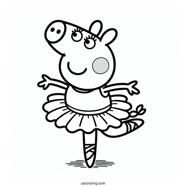 Peppa Pig Ballerina Coloring Page For Kids