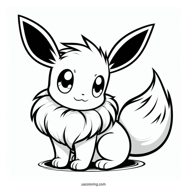 Easy Outline Of Eevee Coloring Sheet