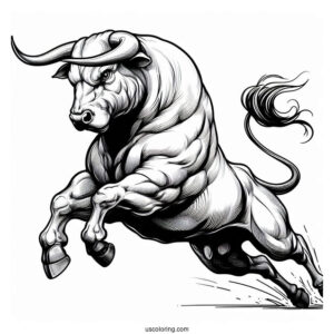 Realistic Outline Of Fighting Bull