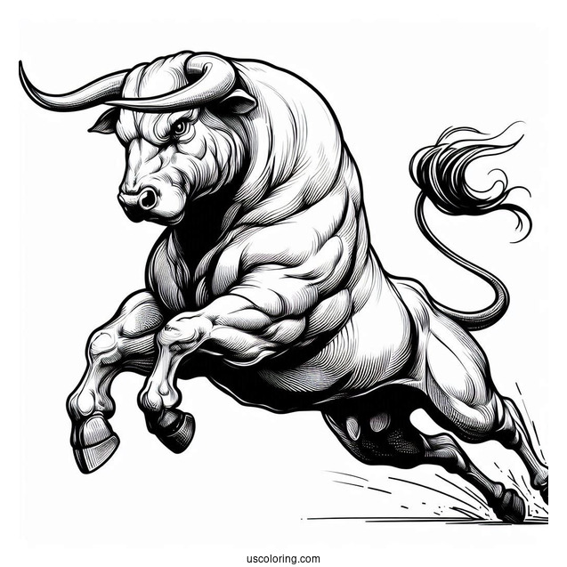 Realistic Outline Of Fighting Bull