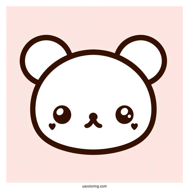 Full Page Cute Head Of Rilakkuma Coloring Page For Kids