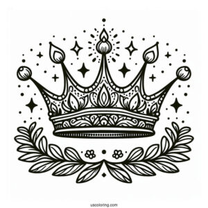 Elegant Crown Coloring Sheet