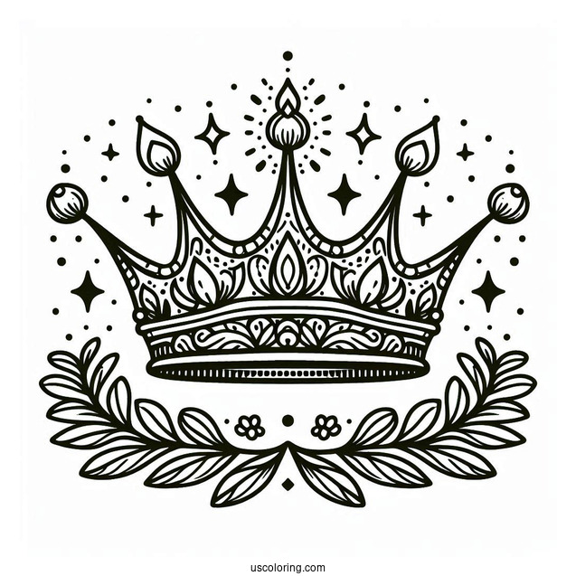 Elegant Crown Coloring Sheet
