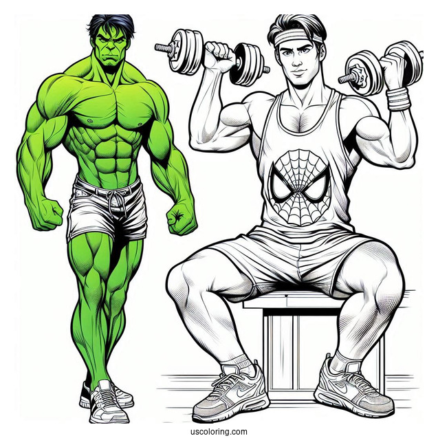 Spider Man And Hulk Coloring Sheet