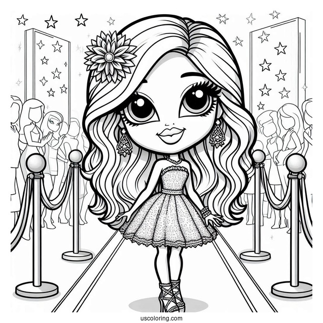 Bratz Chloe On Red Carpet Coloring Sheet