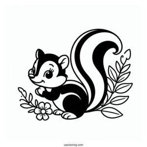 Simple Outline Of Flower The Skunk