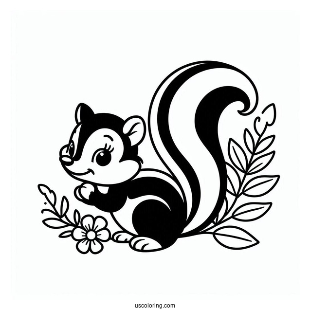 Simple Outline Of Flower The Skunk