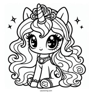 Cute Baby Princess Luna Coloring Page For Preschoolers
