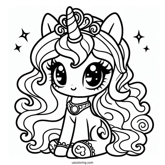 Cute Baby Princess Luna Coloring Page For Preschoolers