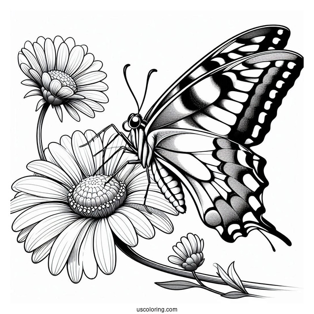 Swallowtail Butterfly Resting On Flower