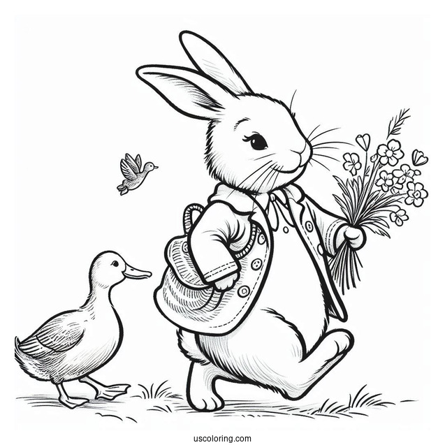 Peter Rabbit Coloring Page Of Jemima Puddle Duck Walking With Mark Huckerby