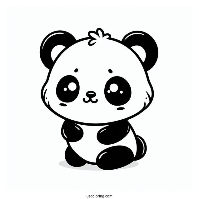 Simple Outline Of Baby Panda To Color