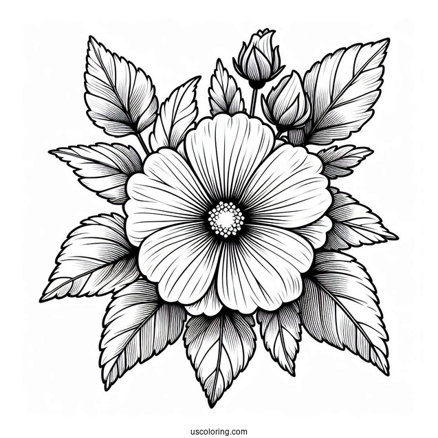 Flower Coloring Pages Of Swamp Rose Mallow Outline
