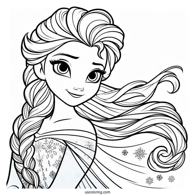 Simple Outline Of Disney Elsa To Color
