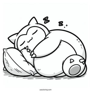 Easy Sleeping Snorlax Coloring Page